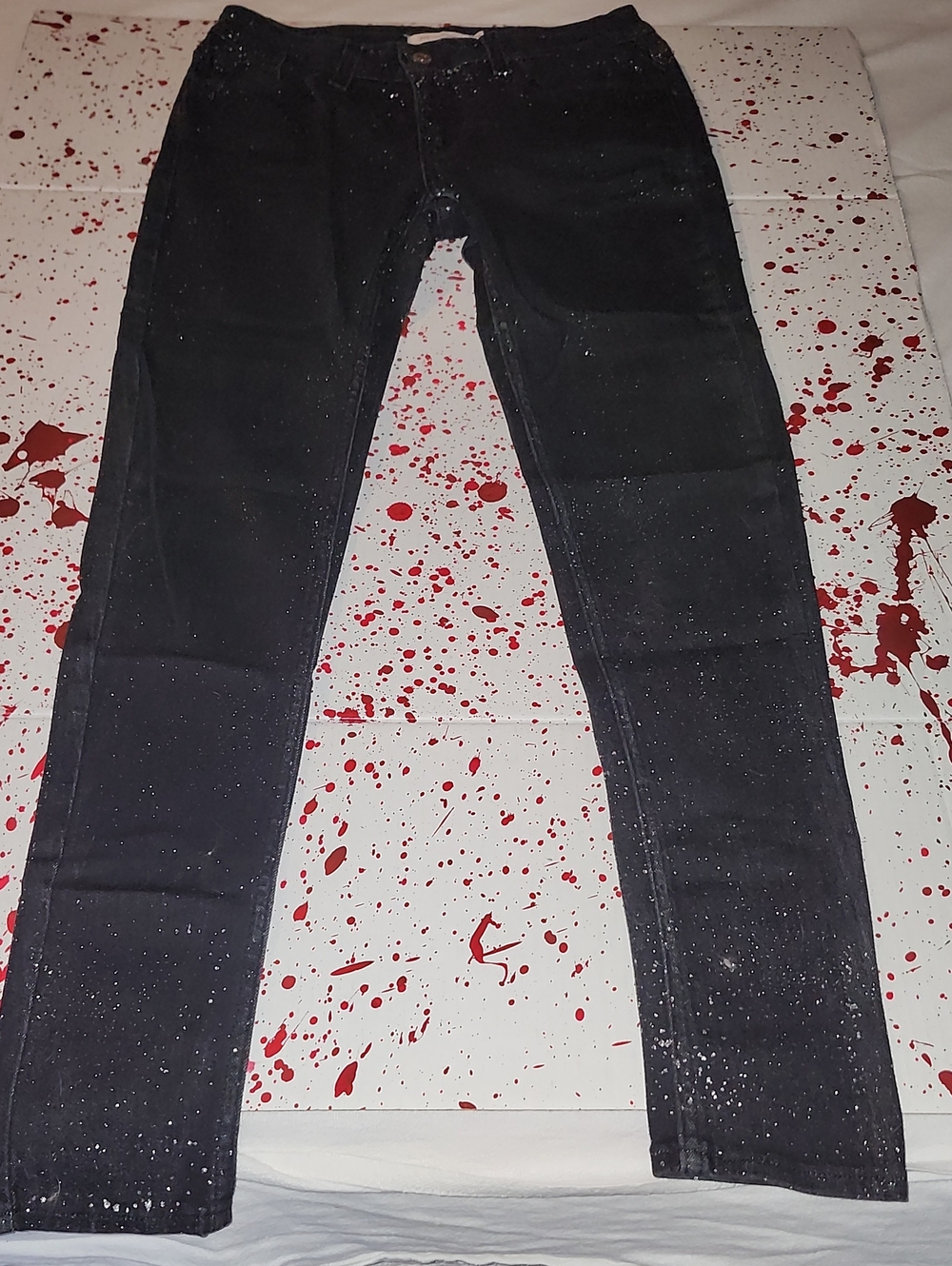 Levi's 535 Super Skinny Black Jeans with Subtle Silver Speckle Detail